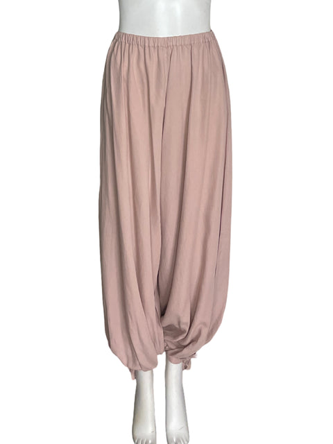 Pantalón Zara Bombacho Liso Rosado - Talla XS