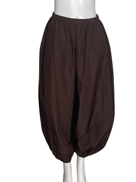 Pantalón Zara Bombacho Liso Marrón - Talla XS