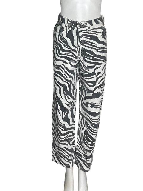 Pantalón Rotate de Algodón Animal print Recto Negro - Talla 27