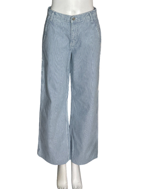 Pantalón Reformation de Algodón Recto Wide-leg Azul - Talla 24