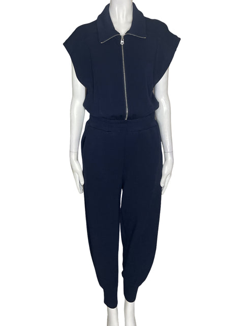 Mono Varley de Algodón Sin mangas Liso Azul - Talla XS