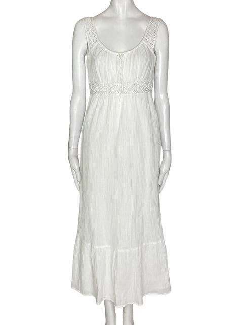 Vestido Ann Taylor Tejido Maxi Blanco - Talla 4