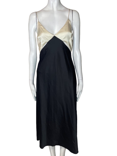 Vestido Rnwy Midi Bicolor Tiras Beige - Talla XL
