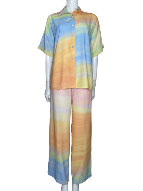 Conjunto Sunset The Journey Camisa+pant Degradado Naranja - Talla S