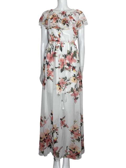 Vestido White House Black Market Vuelos Floral Blanco - Talla XS