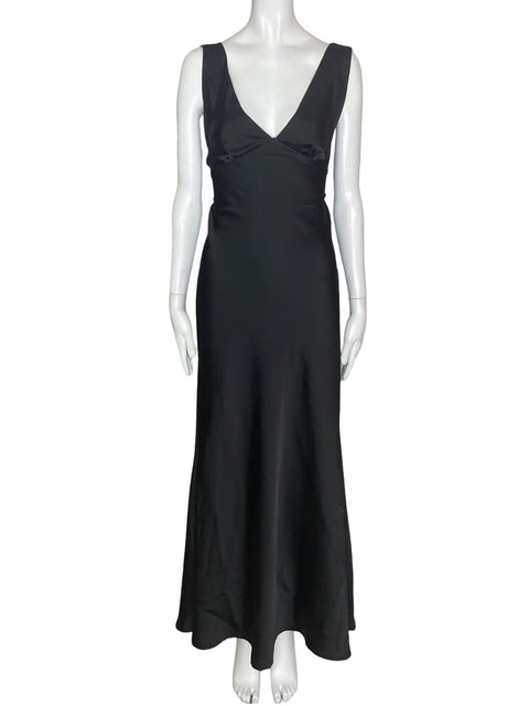Vestido Tesoro Tps Maxi Cruzado Negro - Talla S