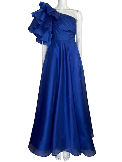 Vestido Explosion One shoulder Maxi Azul - Talla 40