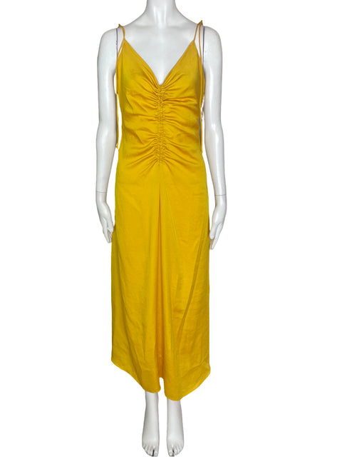 Vestido Sandro Midi Tiras Amarillo - Talla S
