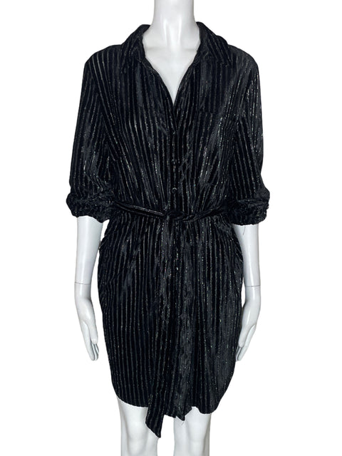 Vestido House Of Harlow 1960 Rayas Manga larga Brillo Gris - Talla M