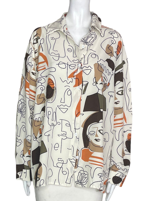 Blusa Tesoro Tps Estampado Naranja - Talla L