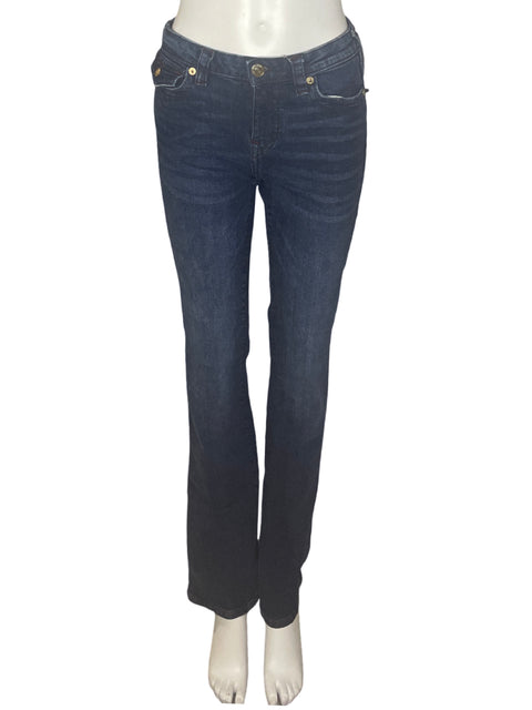 Pantalón Becca Mid Rise Bootcut Recto Wide-leg Azul - Talla 27