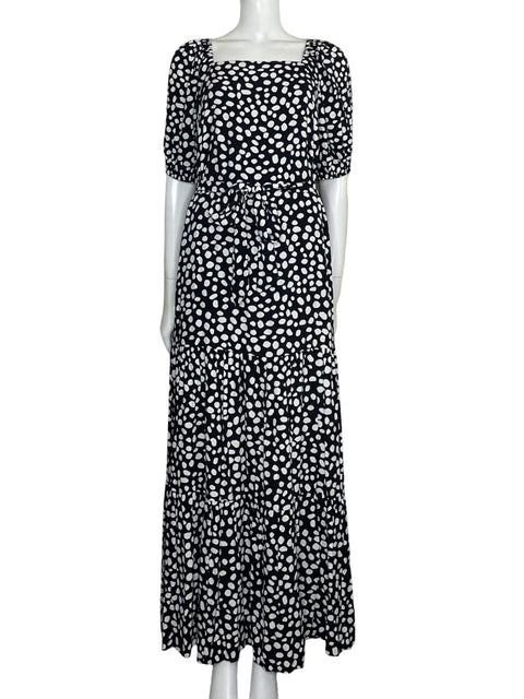 Vestido Ann Taylor Polka dot Maxi Negro - Talla S