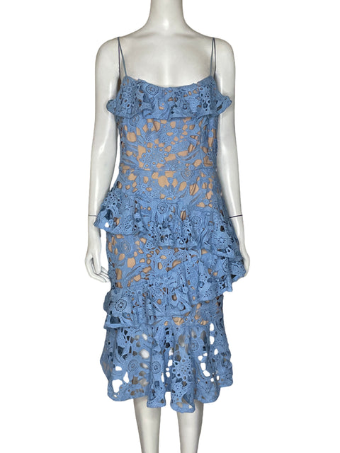 Vestido Cooper St Midi Encaje Azul - Talla 6
