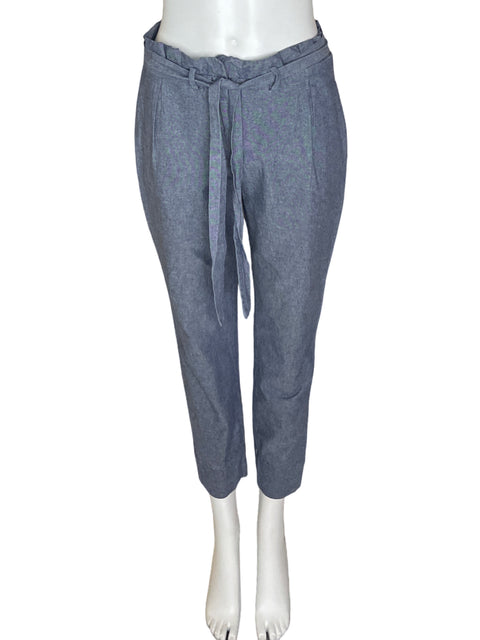 Pantalón Zara Recto Liso Azul - Talla S