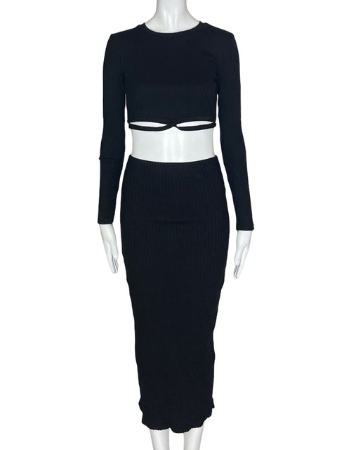 Conjunto Zara Liso Ajustado Negro - Talla S