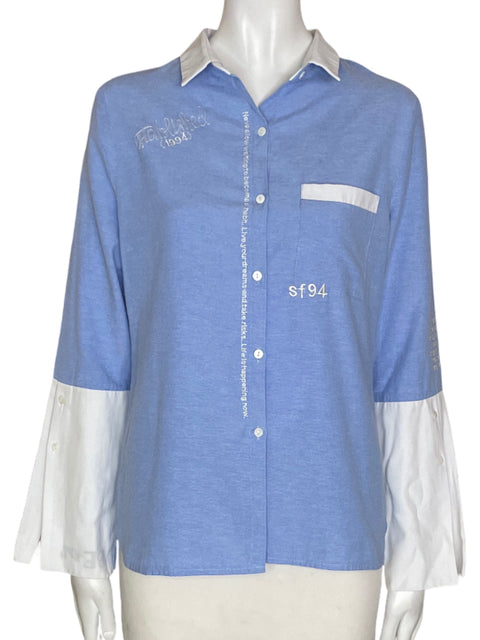 Blusa Studio F Liso Manga larga Azul - Talla S