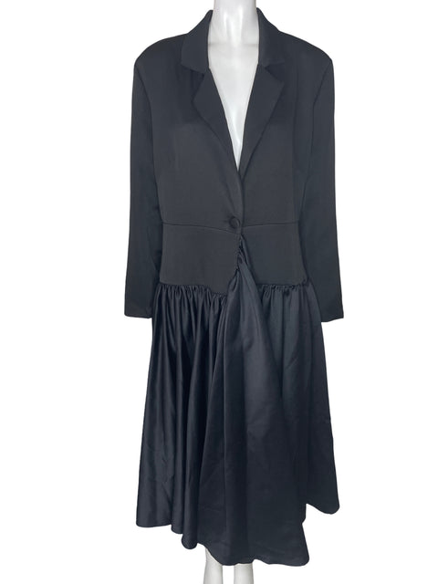Vestido Nbynancy Midi Manga larga Plisado Negro - Talla XL
