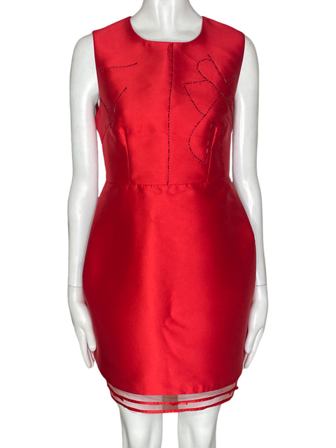 Vestido Tesoro Tps Liso Lentejuelas Rojo - Talla S