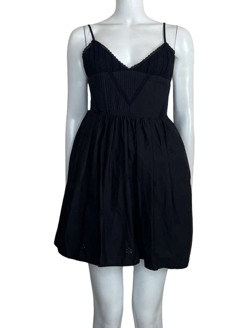 Vestido Zara Encaje Mini Tiras Negro - Talla L