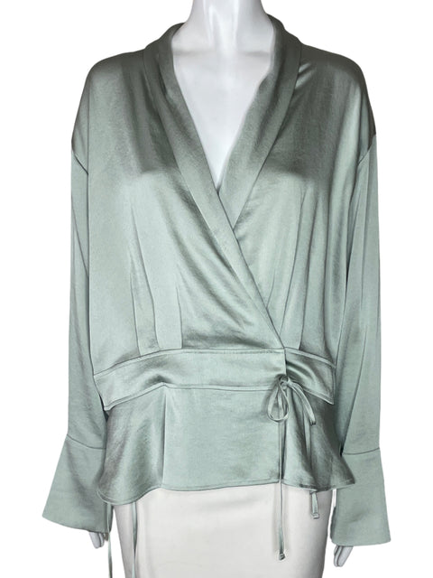 Blusa Express Cruzado Liso Verde - Talla L