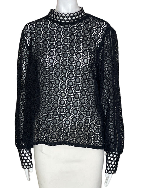 Blusa Tesoro Tps Bordado Negro - Talla 46