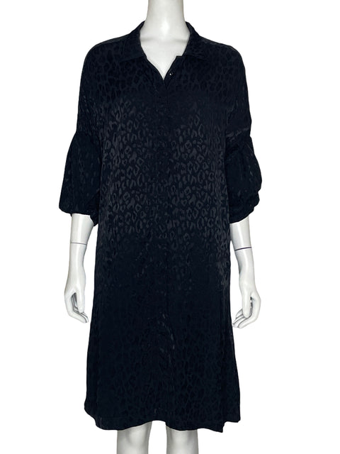 Vestido Azulu Midi Estampado Negro - Talla L