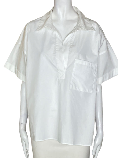 Blusa Zara Liso Recto Blanco - Talla XL