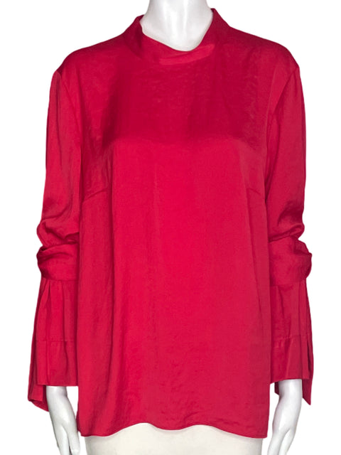 Blusa Rachel Roy Liso Lazos Rojo - Talla 14
