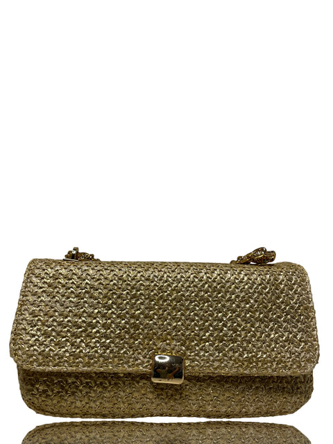 Cartera Sfera Rafia Cadena Beige - Talla U