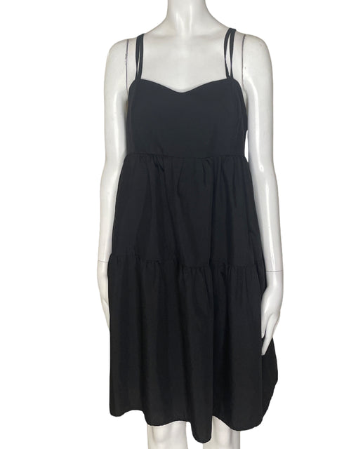 Vestido Pena Recojido Tiras Negro - Talla L