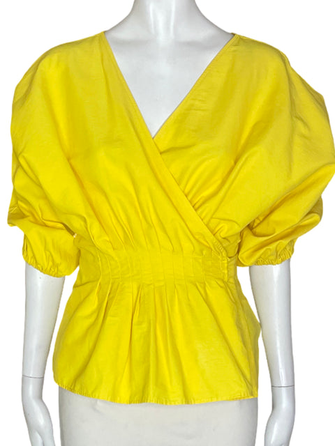 Blusa Banana Republic Liso Cruzado Amarillo - Talla XS