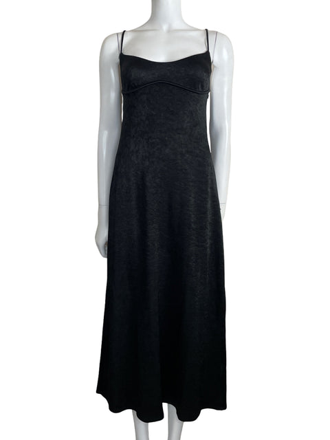Vestido Mango Tirantes Midi Back out Negro - Talla 6
