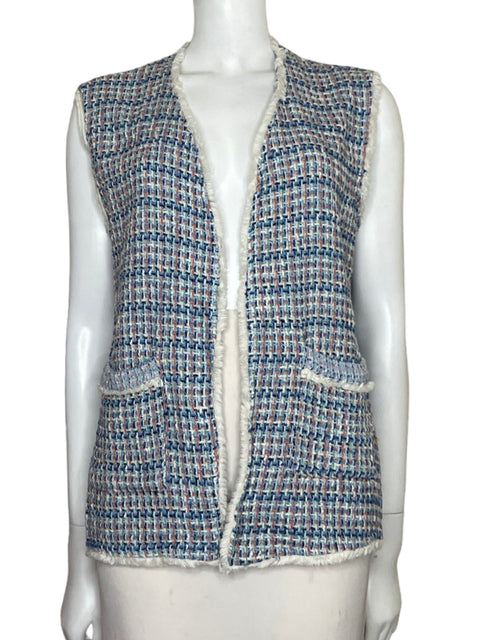 Chaleco Tesoro Tps Tweed Bolsillos Azul - Talla L