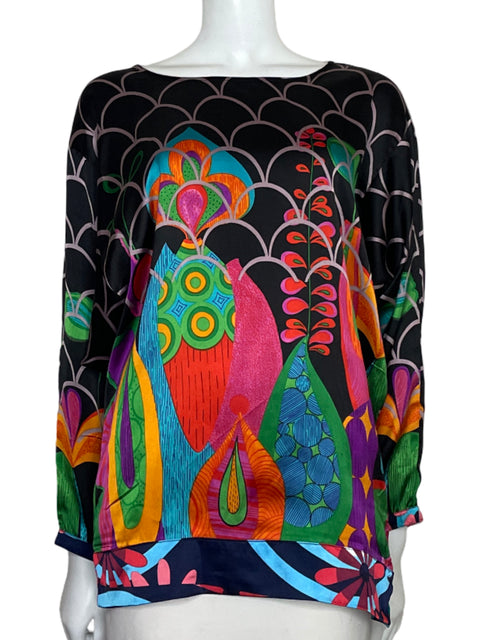 Blusa Desigual Satinada Estampada Negro - Talla S