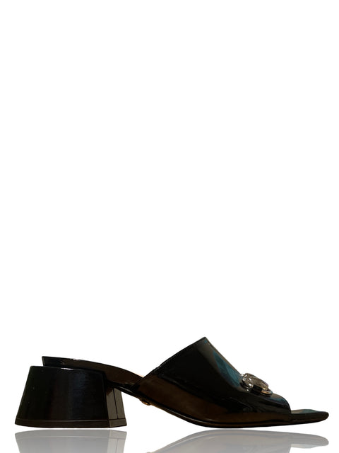 Sandalia Gucci Horsebit Tacón bajo Negro - Talla 5.5