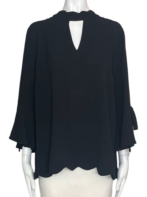 Blusa Monteau Liso Ruchas Negro - Talla XXL