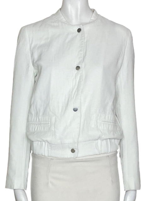 Chaqueta Zara Basic Liso Manga larga Blanco - Talla S