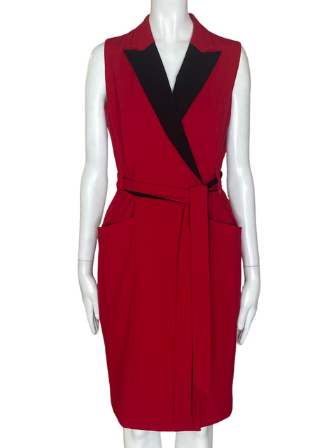 Vestido Calvin Klein Midi Ajustado Rojo - Talla 4