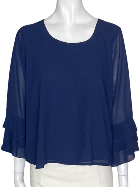 Blusa Miss Miss Ruchas Cuello redondo Azul - Talla S