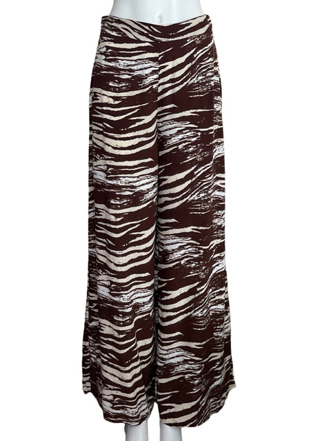 Pantalón Topmark Recto Estampado Marrón - Talla S