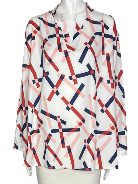Blusa Tesoro Tps Estampado Cuello v Blanco - Talla XXL