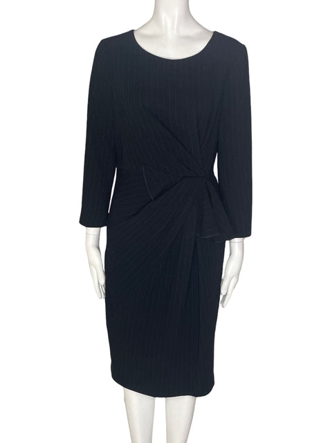 Vestido Karen Millen Midi Rayas Manga larga Negro - Talla 12