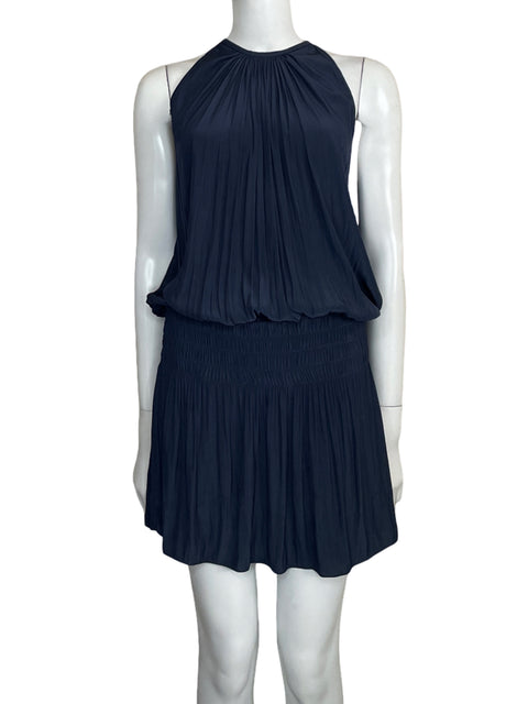 Vestido Ramy Brook Mini Plisado Azul - Talla S