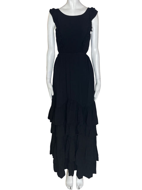 Vestido Especia Maxi Ruchas Negro - Talla M