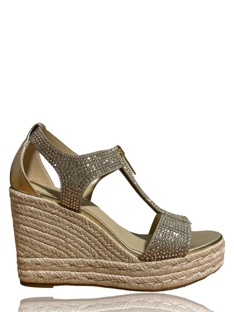 Zapato Michael Kors Plataforma Rafia Beige - Talla 6.5
