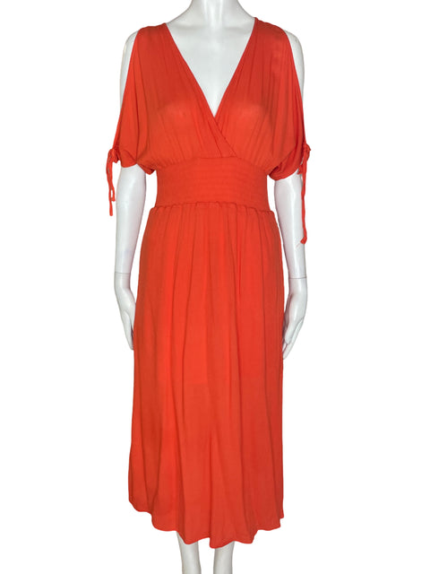 Vestido Faulux Open sleeves Fluido Naranja - Talla M