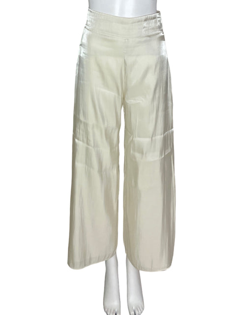 Pantalón Uterque Palazo Seda Beige - Talla S