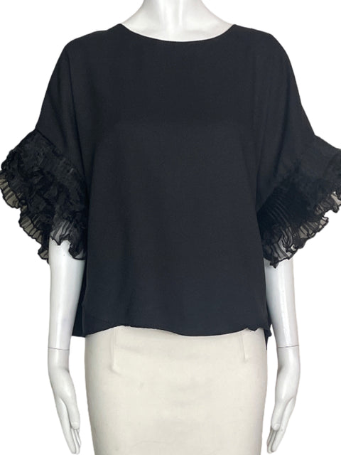 Blusa Ontwelfth Liso Plisado Negro - Talla L