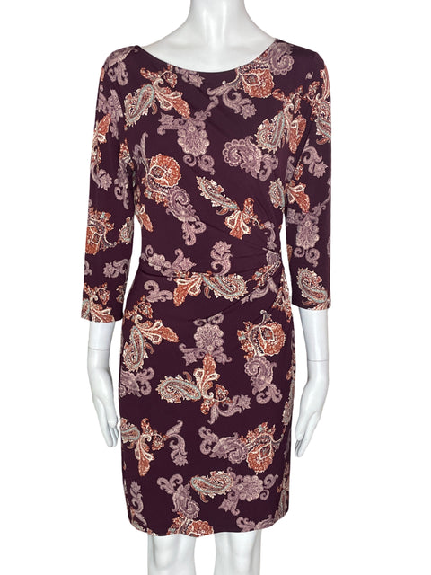 Vestido Ann Taylor Midi Ajustado Marrón - Talla M