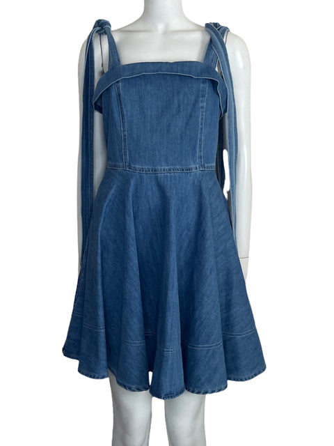 Vestido Lalavon Denim Acampanado Azul - Talla L